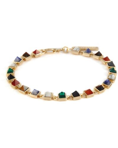 Eddie Borgo Pyramid 12k Gold Plated Metal Tennis Bracelet - Metallic