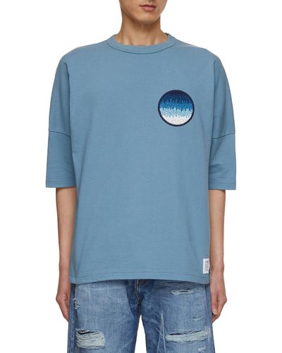 FDMTL Circle Patch Cotton T-shirt - Blue