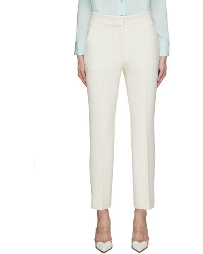 St. John Pleated Crepe Suiting Pants - White