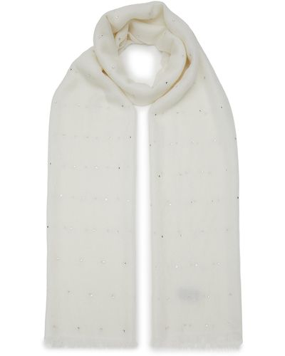 Jane Carr The Crystal Wrap Scarf - White