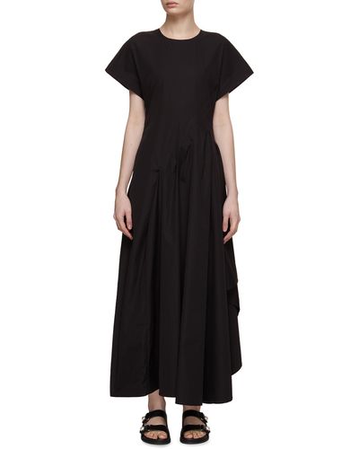 Co. Side Pleat Poplin Dress - Black