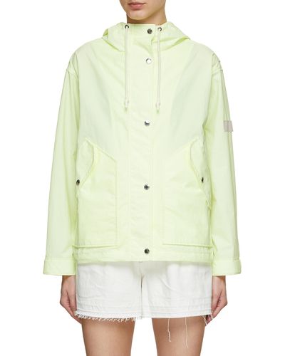 Army by Yves Salomon Hooded Zip Up Jacket - White