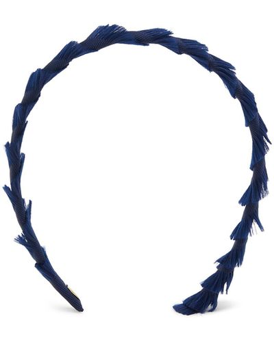 Jennifer Ouellette Frayed Grosgrain Headband - Blue