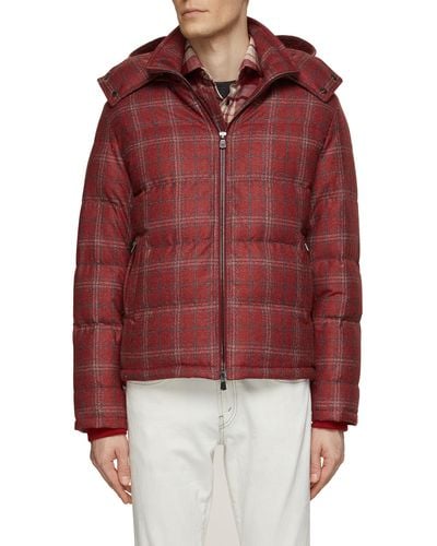 Isaia Removable Hood Puffer Jacket - Red