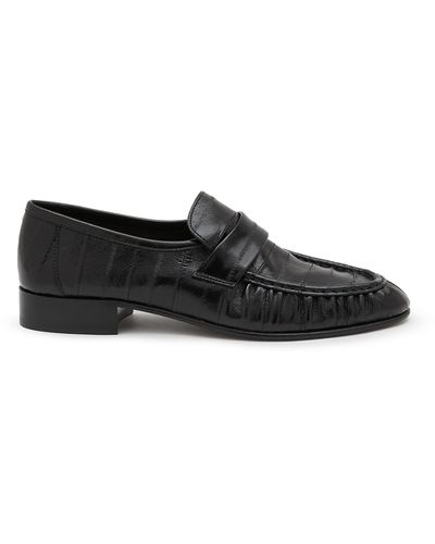 The Row Eel Leather Loafer - Black
