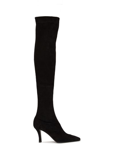 The Row Annette Over The Knee Suede Boots - Black