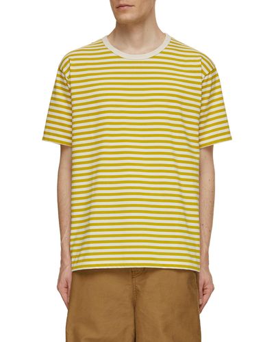 Nanamica Striped Crewneck T-shirt - Yellow