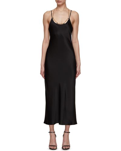 Alexander Wang Slip Gown With Nameplate Chain - Black
