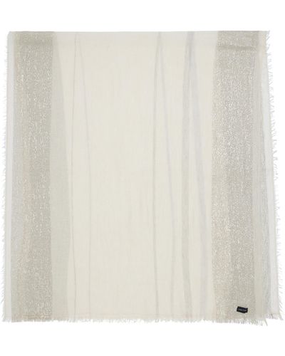 Jane Carr Solitaire Cashmere Blend Scarf - White