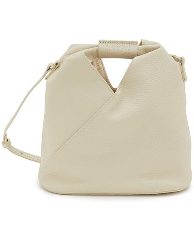 MM6 by Maison Martin Margiela Classic Japanese Leather Crossbody Bag - Natural