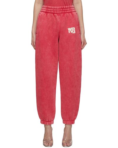 T By Alexander Wang Puff Logo Terry Sweatpants - Red