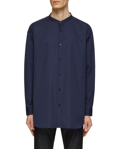 Tomorrowland Mandarin Collar Cotton Shirt - Blue