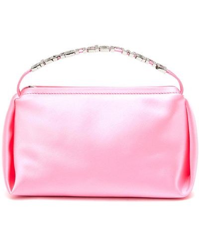 Alexander Wang 'marquess' Crystal Logo Strap Satin Micro Bag - Pink