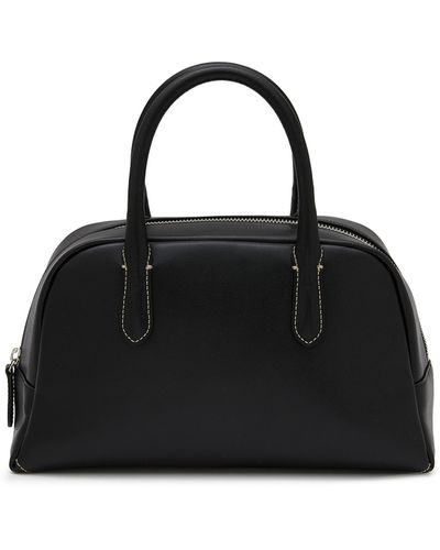 NOTHING WRITTEN Small Top Handle Leather Bag - Black