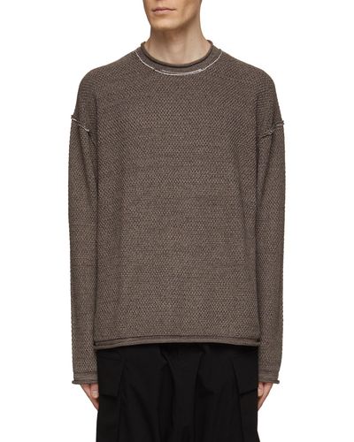 The Viridi-anne Dropped Shoulder Knit Sweater - Gray
