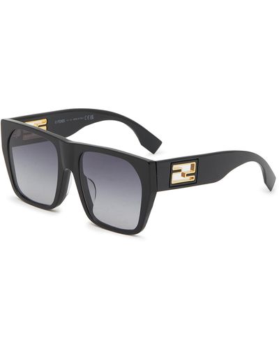 Fendi Baguette Acetate Square Sunglasses - Black