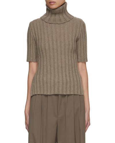 The Row Depinal Cashmere Wool Top - Brown