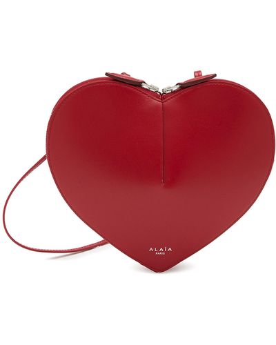 Alaïa Le Coeur Leather Crossbody Bag - Red
