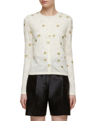 Giambattista Valli Embroidered Knit Cardigan - White