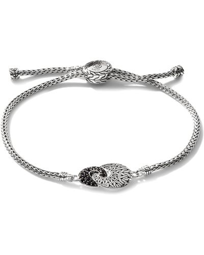 John Hardy Classic Chain' Black Sapphire And Spinel Silver Pull Through Bracelet - Metallic