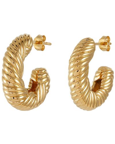 Missoma Wavy Ridge 18k Gold Plated Hoop Earrings - White