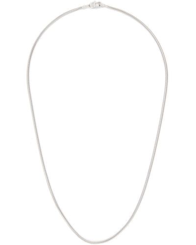 Tateossian Rhodium-plated Sterling Silver Snake Chain Necklace - White