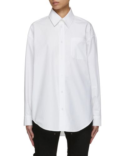 we11done Round Back Cut Out Shirt - White
