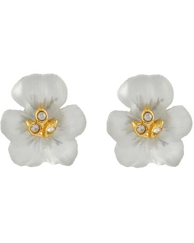 Alexis Pansy Lucite Petite Post Earring - White