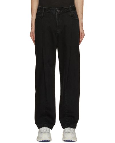 WOOYOUNGMI Pleated Straight Leg Jeans - Black