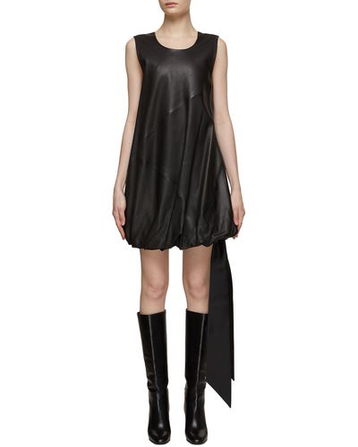 Helmut Lang Leather Bubble Dress - Black