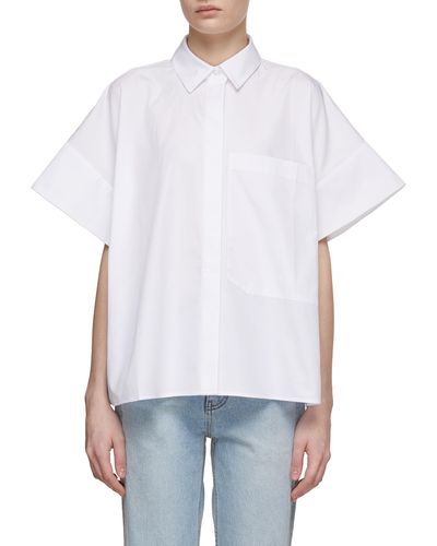 Co. Boxy Short Poplin Shirt - White