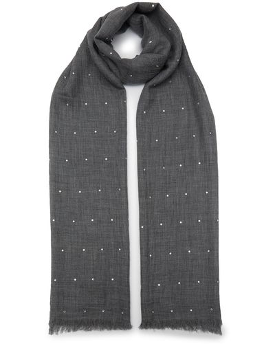 Jane Carr The Crystal Wrap Scarf - Gray