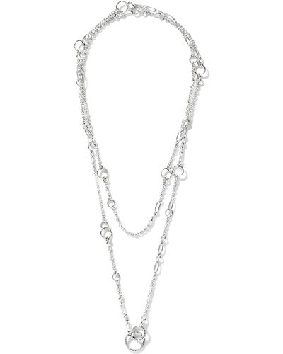John Hardy 'classic Chain' Sterling Silver Hammered Sautoir Necklace - White