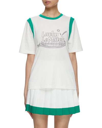 LUCKY MARCHE Le Match Combinded Color T-shirt - Green