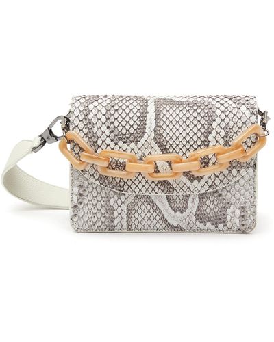 MARIA OLIVER 'valencia' Python Leather Crossbody Bag - White