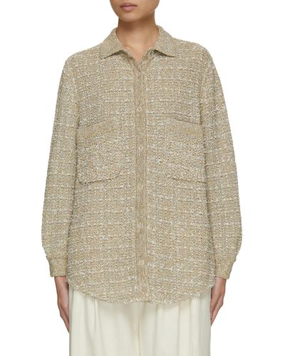 Bruno Manetti Oversize Tweed Knit Shirt - Natural
