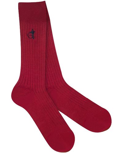 London Sock Company Simply Sartorial Mid-calf Socks - Red
