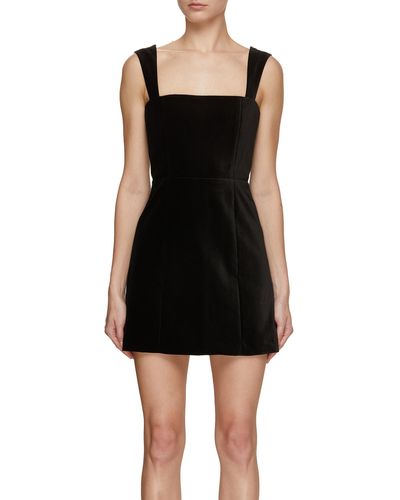 Alice + Olivia Taylum Velvet Mini Dress - Black