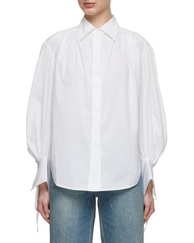 Mo&co. Tied Cuff Shirt - White