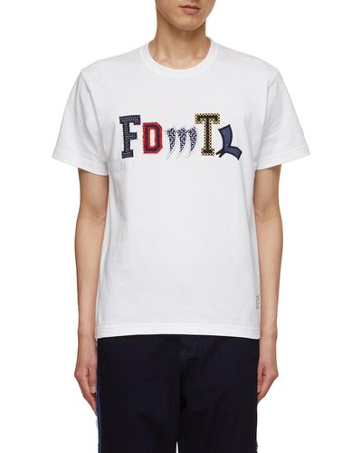FDMTL Logo Embroidered Cotton T-shirt - White