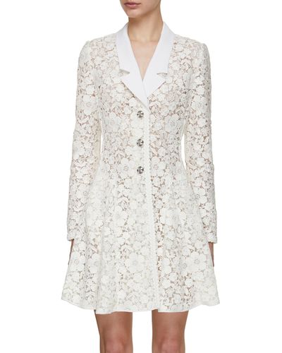 Giambattista Valli Flower Macrame Dress Coat - White
