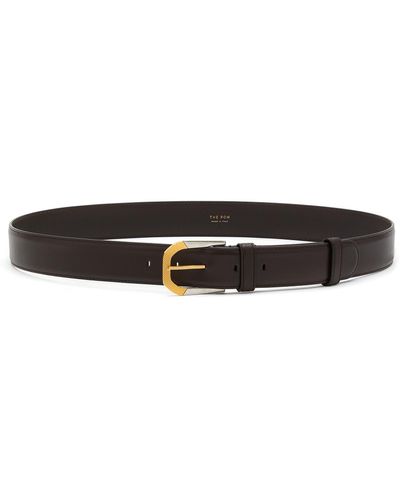 The Row Art Deco Leather Belt - Brown