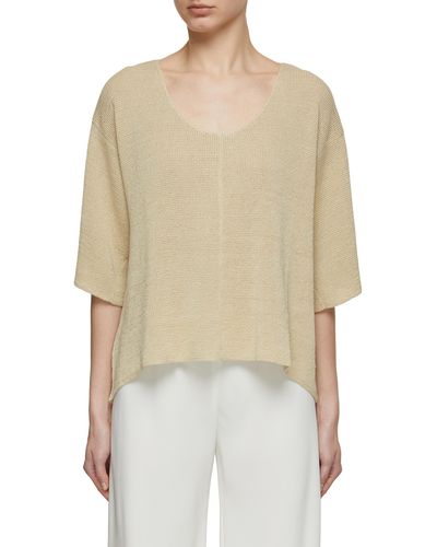 The Row Falexis Raw Texture Linen Top - Natural