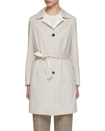Kiton Reversible Belted Trench Coat - White