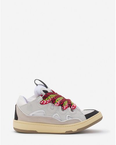 Lanvin Leather Curb Sneakers - Pink