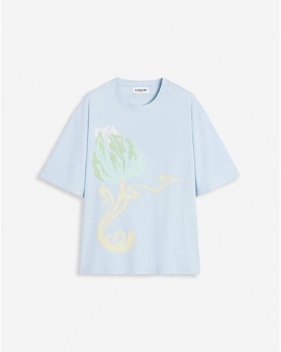 Lanvin Floral Embroidery Loose-fit T-shirt - Blue