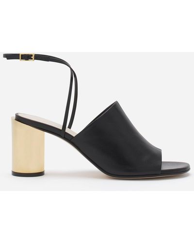Lanvin Leather Sequence By Chunky Heeled Sandals - Black