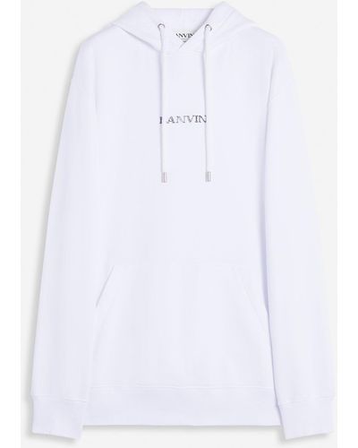 Lanvin Unisex Loose-fitting Hoodie With Logo - White