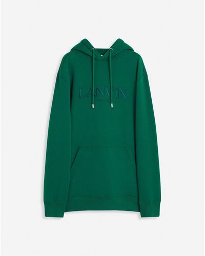 Lanvin Loose-fitting Hoodie With Embroidered Logo - Green