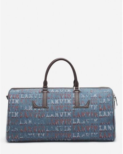 Lanvin X Future Denim Travel Bag With Logo Print - Blue